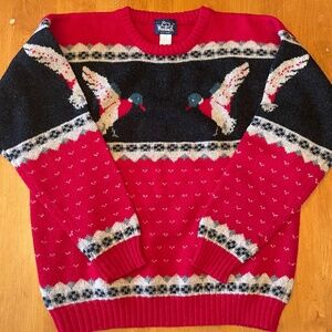 Woolrich Vintage Duck Sweater Christmas Xmas Colors. Handsome Ugly Sweater?